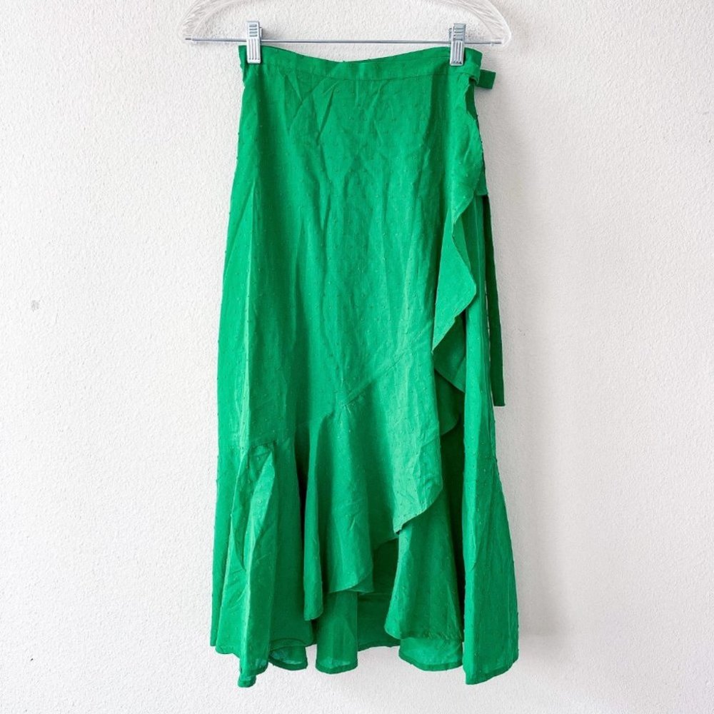❤️SOLD❤️Farm Rio Green Boho Swiss Dot Midi Wrap - Picture 2 of 8